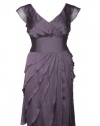 Adrianna Papell Shutter Pleat Chiffon Dress in Lavender 22w