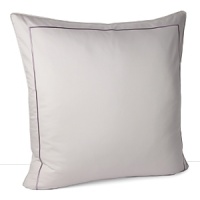 A simple embroidered border and piped trim infuses this sham with elegance. A simple embroidered border and piped trim infuses this sham with elegance.
