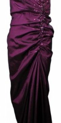 Xscape by Joanna Chen Women's Beaded Taffeta Long Dress 8 Magenta
