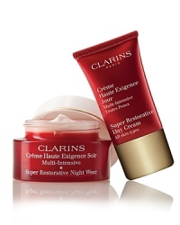 Age-repairing. Helps restore youthful-looking vitality by visibly reducing the appearance age spots, deep lines and wrinkles. Set includes:Full-Size Super Restorative Night WearTravel-Size Super Restorative Day Cream Age-repairing. Helps restore youthful-looking vitality by visibly reducing the appearance age spots, deep lines and wrinkles. Set includes:Full-Size Super Restorative Night WearTravel-Size Super Restorative Day Cream