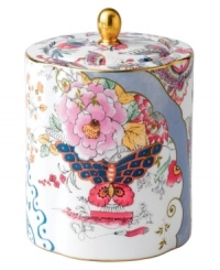 Your table, in bloom. This Butterfly Bloom Tea Caddy from Wedgewood offers a look of vintage-inspired beauty, featuring fanciful florals, graceful butterflies and lustrous golden accents for a splendid presentation. Your table, in bloom. This Butterfly Bloom Tea Caddy from Wedgewood offers a look of vintage-inspired beauty, featuring fanciful florals, graceful butterflies and lustrous golden accents for a splendid presentation.