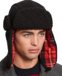 Comfortable and classic, this American Rag trapper hat will keep you warm all winter long. Comfortable and classic, this American Rag trapper hat will keep you warm all winter long.