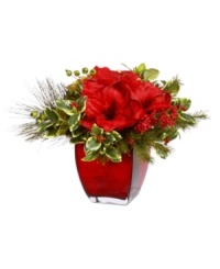 A bouquet of holly leaves, berries and pine branches evoke the timeless, natural beauty of winter foliage in this Holiday Garden vase from Winward. Place it upon any side or buffet table for an effortless decorative accent. A bouquet of holly leaves, berries and pine branches evoke the timeless, natural beauty of winter foliage in this Holiday Garden vase from Winward. Place it upon any side or buffet table for an effortless decorative accent.