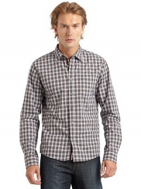 THE LOOKAllover check printShirt collarButton closurePatch pocket at chestLong sleeves with barrel cuffsTHE MATERIALCottonCARE & ORIGINMachine washImported THE LOOKAllover check printShirt collarButton closurePatch pocket at chestLong sleeves with barrel cuffsTHE MATERIALCottonCARE & ORIGINMachine washImported