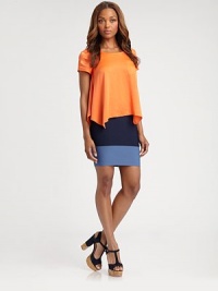 This fitted, traffic-stopping skirt has a colorblocked hem and comfortable elastic waistband. Elastic waistbandAbout 17 long86% rayon/13% nylon/1% spandexDry cleanImportedModel shown is 5'11 (180cm) wearing US size Small. This fitted, traffic-stopping skirt has a colorblocked hem and comfortable elastic waistband. Elastic waistbandAbout 17 long86% rayon/13% nylon/1% spandexDry cleanImportedModel shown is 5'11 (180cm) wearing US size Small.