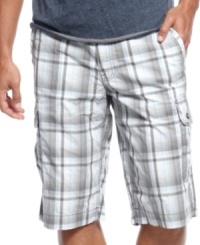 For a less polished preppy look, choose these cargo shorts in plaid from INC International Concepts and get the perfect casual summer look. For a less polished preppy look, choose these cargo shorts in plaid from INC International Concepts and get the perfect casual summer look.