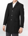 Calvin Klein Wool Blend Patch Pocket Top Coat Short 42 (Blue)