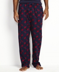 No need to fish around for sleepwear style with these crab print pajama pants from Nautica. No need to fish around for sleepwear style with these crab print pajama pants from Nautica.