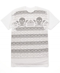 Tribal print paired with skull graphics give this Ecko Unltd tee its modern edge. Tribal print paired with skull graphics give this Ecko Unltd tee its modern edge.