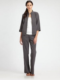 This casual, wear-with-all straight leg style is rendered in a stretch linen blend.Self waistbandZip fly with tab hook-and-eye closureSide slash pocketsInseam, about 3262% linen/36% viscose/2% spandexDry cleanImported of Italian fabricModel shown is 5'11 (180cm) wearing US size Small. This casual, wear-with-all straight leg style is rendered in a stretch linen blend.Self waistbandZip fly with tab hook-and-eye closureSide slash pocketsInseam, about 3262% linen/36% viscose/2% spandexDry cleanImported of Italian fabricModel shown is 5'11 (180cm) wearing US size Small.