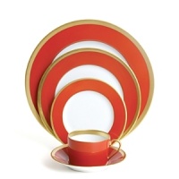 Haviland's Laque de Chine Gold is both timeless and modern, enabling traditional color-matching selections to radical color combinations. Unique pieces' smooth, bold colors are united by a brilliant gold band. Haviland's Laque de Chine Gold is both timeless and modern, enabling traditional color-matching selections to radical color combinations. Unique pieces' smooth, bold colors are united by a brilliant gold band.