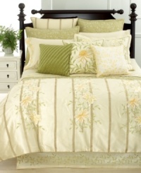 Dream big. A delicately embroidered meandering vine motif transports sleepy heads to a quiet veranda abundant with lush foliage. Zipper closure. Dream big. A delicately embroidered meandering vine motif transports sleepy heads to a quiet veranda abundant with lush foliage. Zipper closure.