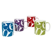 Konitz Script Collage Mugs, Set of 4 Konitz Script Collage Mugs, Set of 4