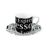 Espresso yourself with Konitz's Writing cup and saucer. Whimsical and fun, you're sure to like it a latte.