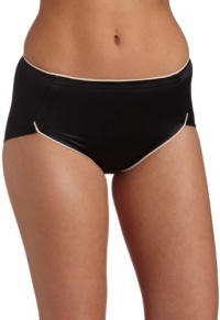 Flexees Women's Flexees Decadence Tailored Hi-Cut Brief,Black/Latte,Medium