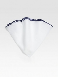 A modern twist on the classic pocket square, contrast stitching outlines this circular design woven from crisp, lightweight cotton.Diam., about 13CottonDry cleanMade in Italy A modern twist on the classic pocket square, contrast stitching outlines this circular design woven from crisp, lightweight cotton.Diam., about 13CottonDry cleanMade in Italy