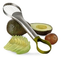 A perfectly easy way to pit and slice avocados. The nylon loop end removes the pit without damaging the fruit and the wire end slices and scoops. Features a comfortable, contoured handle. A perfectly easy way to pit and slice avocados. The nylon loop end removes the pit without damaging the fruit and the wire end slices and scoops. Features a comfortable, contoured handle.