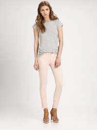 Work the trend in light-wash twill capris, styled with zippered cuffs and some serious stretch. THE FITHigh rise, about 8Inseam, about 27THE DETAILSZip flyFive-pocket styleZippered ankles96% cotton/4% polyurethaneMachine washMade in USA of imported fabricModel shown is 5'9 (175cm) wearing US size 2. Work the trend in light-wash twill capris, styled with zippered cuffs and some serious stretch. THE FITHigh rise, about 8Inseam, about 27THE DETAILSZip flyFive-pocket styleZippered ankles96% cotton/4% polyurethaneMachine washMade in USA of imported fabricModel shown is 5'9 (175cm) wearing US size 2.