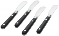 Ginkgo Le Prix Stainless Steel Butter Spreaders, Black, Set of 4