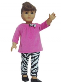 2 Piece Doll Clothes for American Girl Dolls. Shirt and Zebra Print Leggings 2 Piece Doll Clothes for American Girl Dolls. Shirt and Zebra Print Leggings