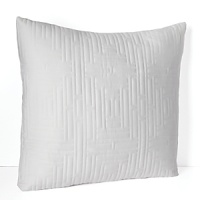 With its clean lines and geometric pattern, this European sham adds a contemporary-chic look to the bed. With its clean lines and geometric pattern, this European sham adds a contemporary-chic look to the bed.