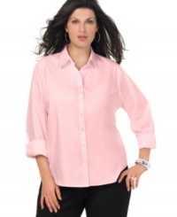 Plus size fashion from Jones New York Signature. For a professional look, this classic cotton shirt is a true basic you'll want to add to your collection of plus size clothes. Plus size fashion from Jones New York Signature. For a professional look, this classic cotton shirt is a true basic you'll want to add to your collection of plus size clothes.