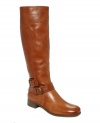 With a polished round toe and wrap around buckled ankle strap, the Shiza tall boots by Nine West will become an instant favorite the minute cool weather approaches.