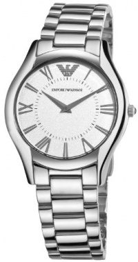 Emporio Armani Women's AR2056 Slim Silver Dial Watch Emporio Armani Women's AR2056 Slim Silver Dial Watch