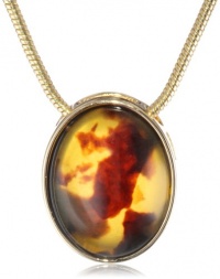 Anne Klein Tanyard Gold-Tone Tortoise Colored Oval Pendant Necklace, 17 Anne Klein Tanyard Gold-Tone Tortoise Colored Oval Pendant Necklace, 17