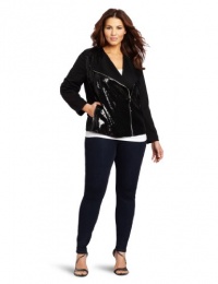 Calvin Klein Women's Plus-Size Women's Moto Seqin Front Jacket Calvin Klein Women's Plus-Size Women's Moto Seqin Front Jacket