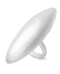 Sleek and stylish with postmodern appeal. Touch of Silver's statement ring is crafted in silver-plated brass for an understated, yet elegant, effect. Approximate length: 1-4/10 inches. Approximate inner diameter: 1/2 inch.