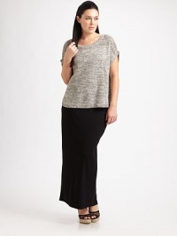 Slip into this stretchy skirt offering you the best fit ever. This straight style features an alluring back vent.Fold-over waistbandBack ventPull-on styleAbout 44 long92% rayon/8% Lycra®Machine washMade in USA of imported fabric Slip into this stretchy skirt offering you the best fit ever. This straight style features an alluring back vent.Fold-over waistbandBack ventPull-on styleAbout 44 long92% rayon/8% Lycra®Machine washMade in USA of imported fabric