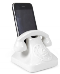Stay in touch with classic sensibility. Jonathan Adler's playful Smart Phone dock holds most of your handheld phone and music devices inside a traditional porcelain design. Stay in touch with classic sensibility. Jonathan Adler's playful Smart Phone dock holds most of your handheld phone and music devices inside a traditional porcelain design.