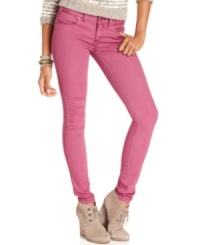 In a femme pink wash, these Free People skinny jeans hit the colored-denim trend right on the mark! In a femme pink wash, these Free People skinny jeans hit the colored-denim trend right on the mark!