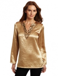 Jones New York Women's Long Sleeve Embellished Tunic