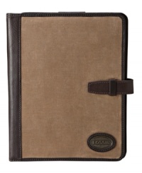 Tech savvy with a heritage edge, this tablet holder from Fossil is perfect for your refined style. Tech savvy with a heritage edge, this tablet holder from Fossil is perfect for your refined style.
