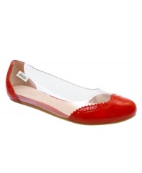 The clear vinyl and patent leather combo on the Love Rachel Antonoff Bowers flats by GH Bass makes them a great choice, rain or shine. The clear vinyl and patent leather combo on the Love Rachel Antonoff Bowers flats by GH Bass makes them a great choice, rain or shine.