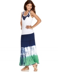 Bold color and boho-chic tie dye combine to create a must-have maxi skirt, from Style&co. Bold color and boho-chic tie dye combine to create a must-have maxi skirt, from Style&co.