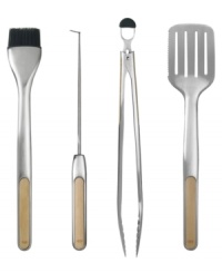Get your grill on with OXO. Durable stainless steel tools with beech-wood grips are a must for turning, basting and transferring hot and slippery barbecued foods. Long handles keep grill masters a safe distance from the heat. Get your grill on with OXO. Durable stainless steel tools with beech-wood grips are a must for turning, basting and transferring hot and slippery barbecued foods. Long handles keep grill masters a safe distance from the heat.