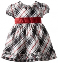 Hartstrings Girls 2-6X Toddler Shantung Family Plaid Dress, Black/White Plaid, 4T