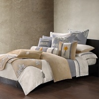 In a palette of grey, pearl and gold, this bedding collection is inspired by an embroidered silk textile from Natori's archives. Sheets and pillowcases are in sumptuous cotton jacquard with a dragon motif-flat sheet and pillowcases are trimmed in ribbon with a scalloped wave detail. In a palette of grey, pearl and gold, this bedding collection is inspired by an embroidered silk textile from Natori's archives. Sheets and pillowcases are in sumptuous cotton jacquard with a dragon motif-flat sheet and pillowcases are trimmed in ribbon with a scalloped wave detail.