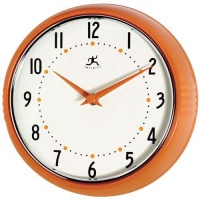 Infinity Instruments Orange Retro 9.5-Inch Metal Wall Clock Infinity Instruments Orange Retro 9.5-Inch Metal Wall Clock