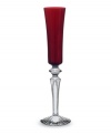 Play with color. Baccarat combines a ruby-red gradient and beveled base in Mille Nuits Flutissimo flutes for a look that's both modern and classic. Strong lines in weighty, dishwasher-safe crystal lend bold, effortless elegance to every occasion.