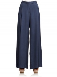 THE LOOKFront zip and hook closureFront pleatsSide seam pocketsWide legsBack dartsTHE FITRise, about 9Inseam, about 31THE MATERIAL54% rayon/46% modalCARE & ORIGINDry cleanImportedModel shown is 5'10 (177cm) wearing US size 4. THE LOOKFront zip and hook closureFront pleatsSide seam pocketsWide legsBack dartsTHE FITRise, about 9Inseam, about 31THE MATERIAL54% rayon/46% modalCARE & ORIGINDry cleanImportedModel shown is 5'10 (177cm) wearing US size 4.