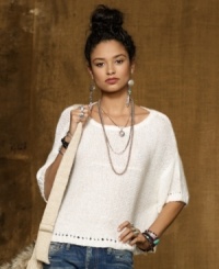 Lauren Ralph Lauren Denim & Supply's luxuriously knit pullover is rendered in a chic slouchy silhouette and adorned with subtle sequins for a hint of glamour. Lauren Ralph Lauren Denim & Supply's luxuriously knit pullover is rendered in a chic slouchy silhouette and adorned with subtle sequins for a hint of glamour.