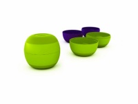 Joseph Joseph Prep and Store Compact Food Preparation Bowls, Green and Aubergine, Set of 4 Joseph Joseph Prep and Store Compact Food Preparation Bowls, Green and Aubergine, Set of 4