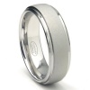 White Tungsten Carbide Sandblast Finish Wedding Band Ring Sz 11.0