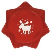 Waechtersbach Holiday Emma Large Star Dish, Cherry with White Moose