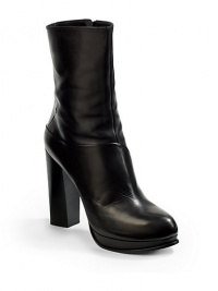 THE LOOKAlmond toeSide zip closurePadded insoleStacked heel, 5 (125mm)Self-covered platform, ½ (15mm)Compares to a 4½ heel (115mm)THE MATERIALLeather upperLeather lining and soleORIGINMade in Italy THE LOOKAlmond toeSide zip closurePadded insoleStacked heel, 5 (125mm)Self-covered platform, ½ (15mm)Compares to a 4½ heel (115mm)THE MATERIALLeather upperLeather lining and soleORIGINMade in Italy