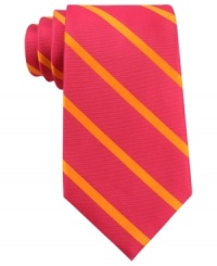 Hue are you? Turn on the brights in your nine-to-five wardrobe with the cool palette of this striped Tommy Hilfiger tie. Hue are you? Turn on the brights in your nine-to-five wardrobe with the cool palette of this striped Tommy Hilfiger tie.
